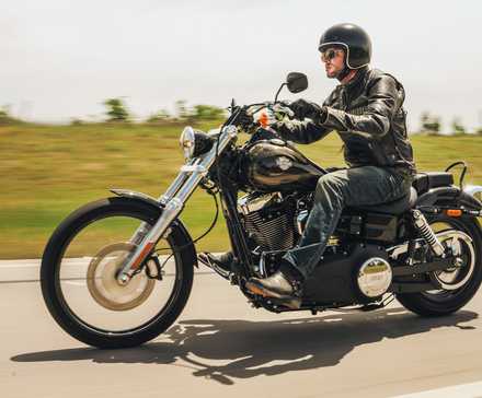 Rider on a 2017 Harley-Davidson Dyna Wide Glide