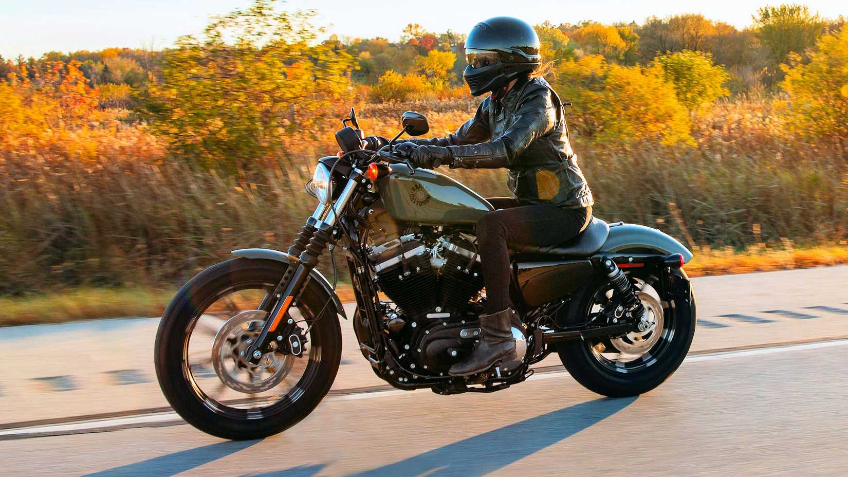 Piloto em uma Harley-Davidson Iron 883 2021