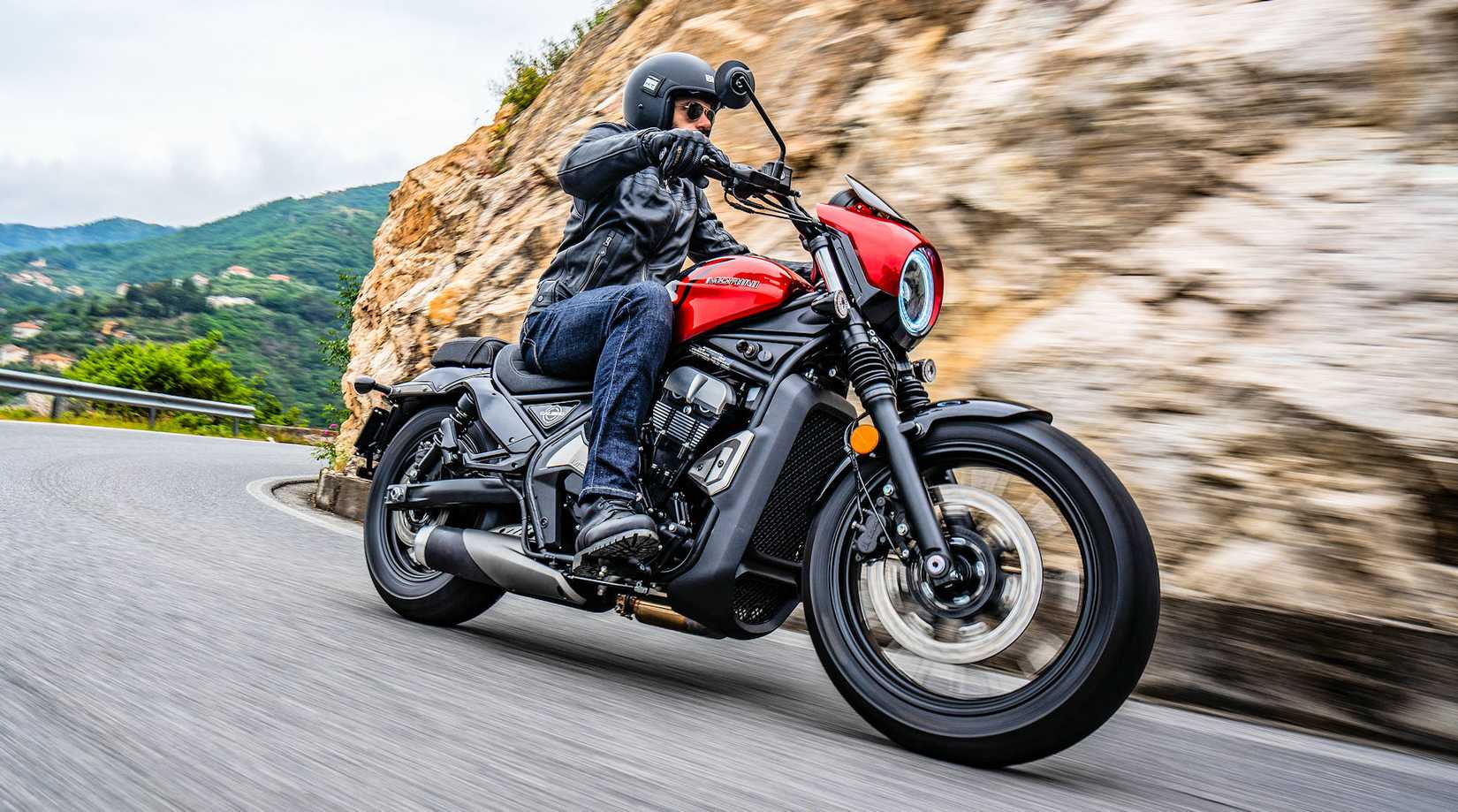 Rider on a 2025 Moto Morini Calibro 700