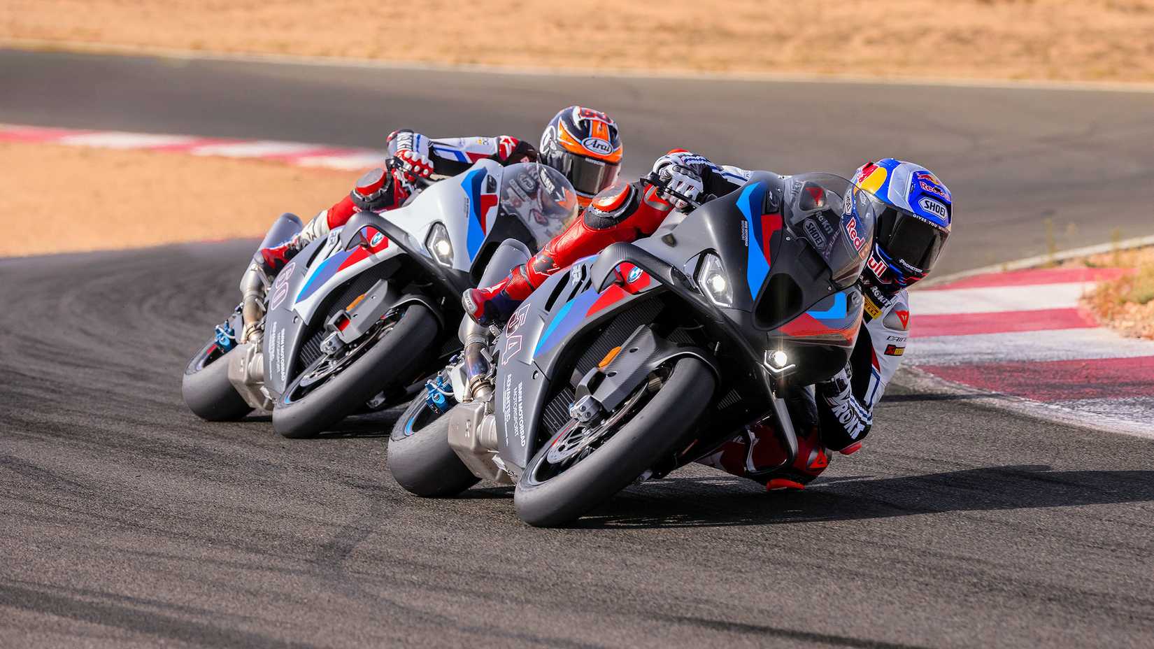 Riders at the track on 2025 BMW M 1000 RR motorcycles