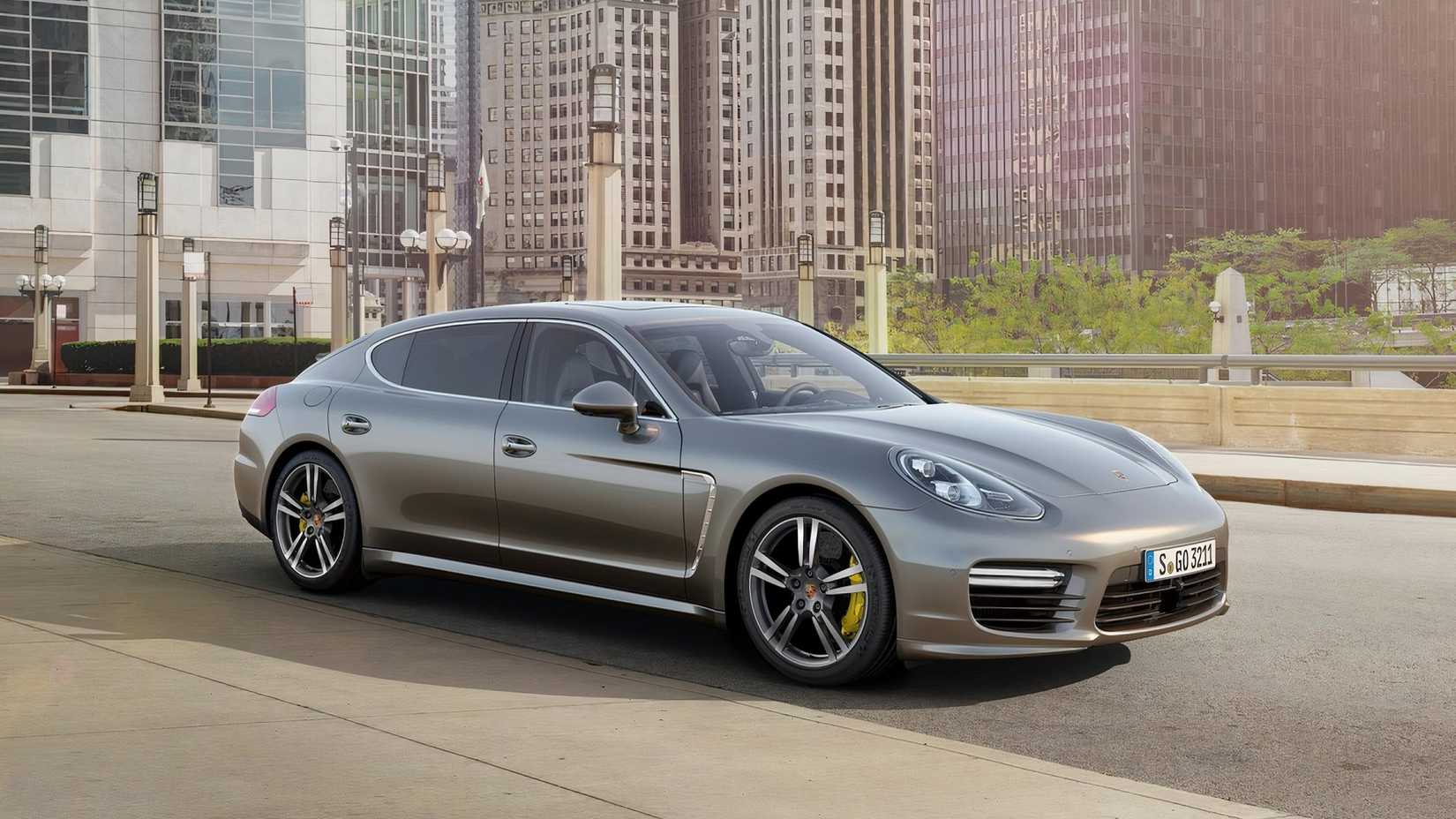 2014 Porsche Panamera Turbo S, front 3/4 shot parked on the road