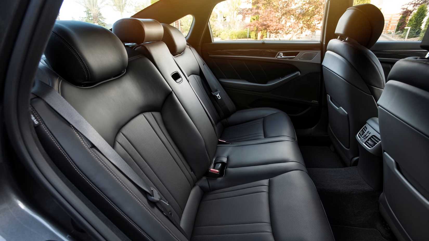 2020 Genesis G80 interior shot showing rear seats