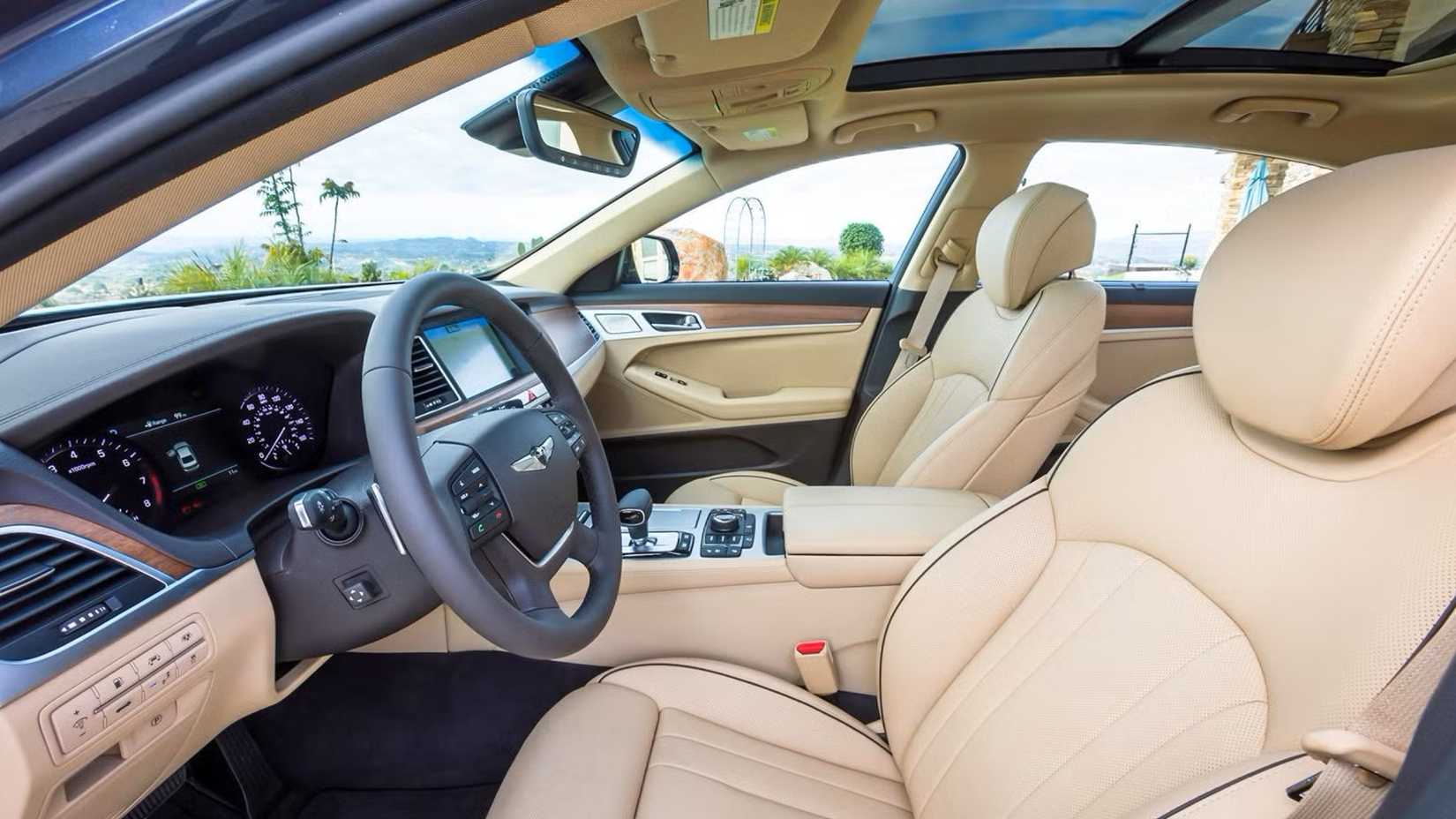 2020 Genesis G80 interior shot showing front cabin