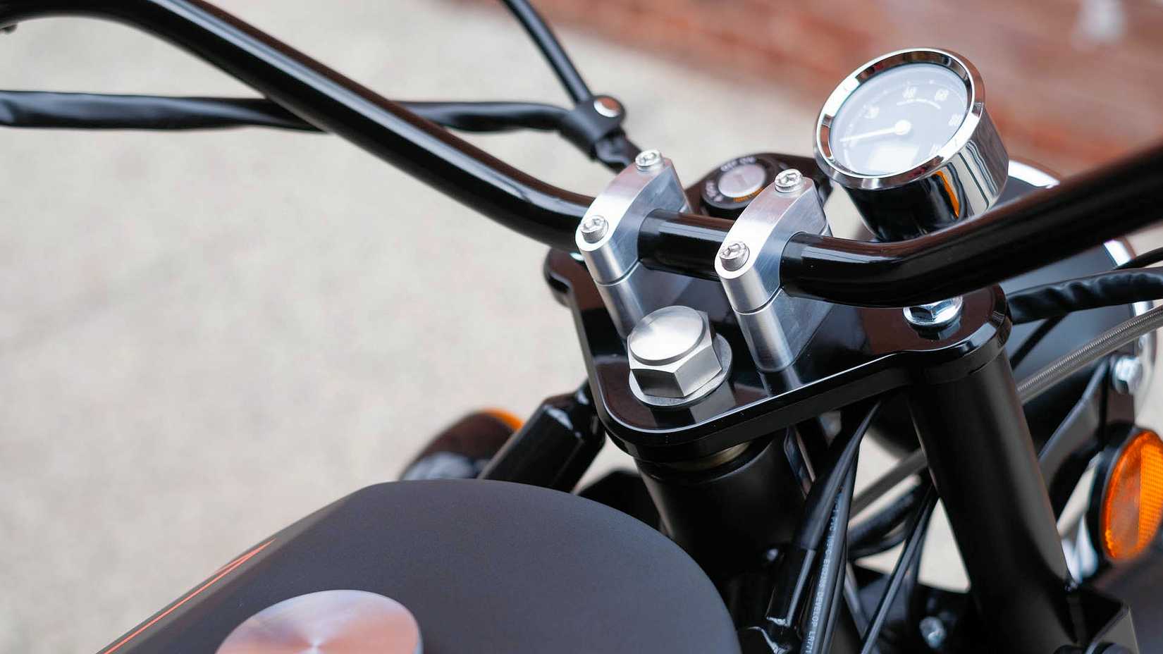 2025 Janus Halcyon 250 handlebar and risers close-up detail