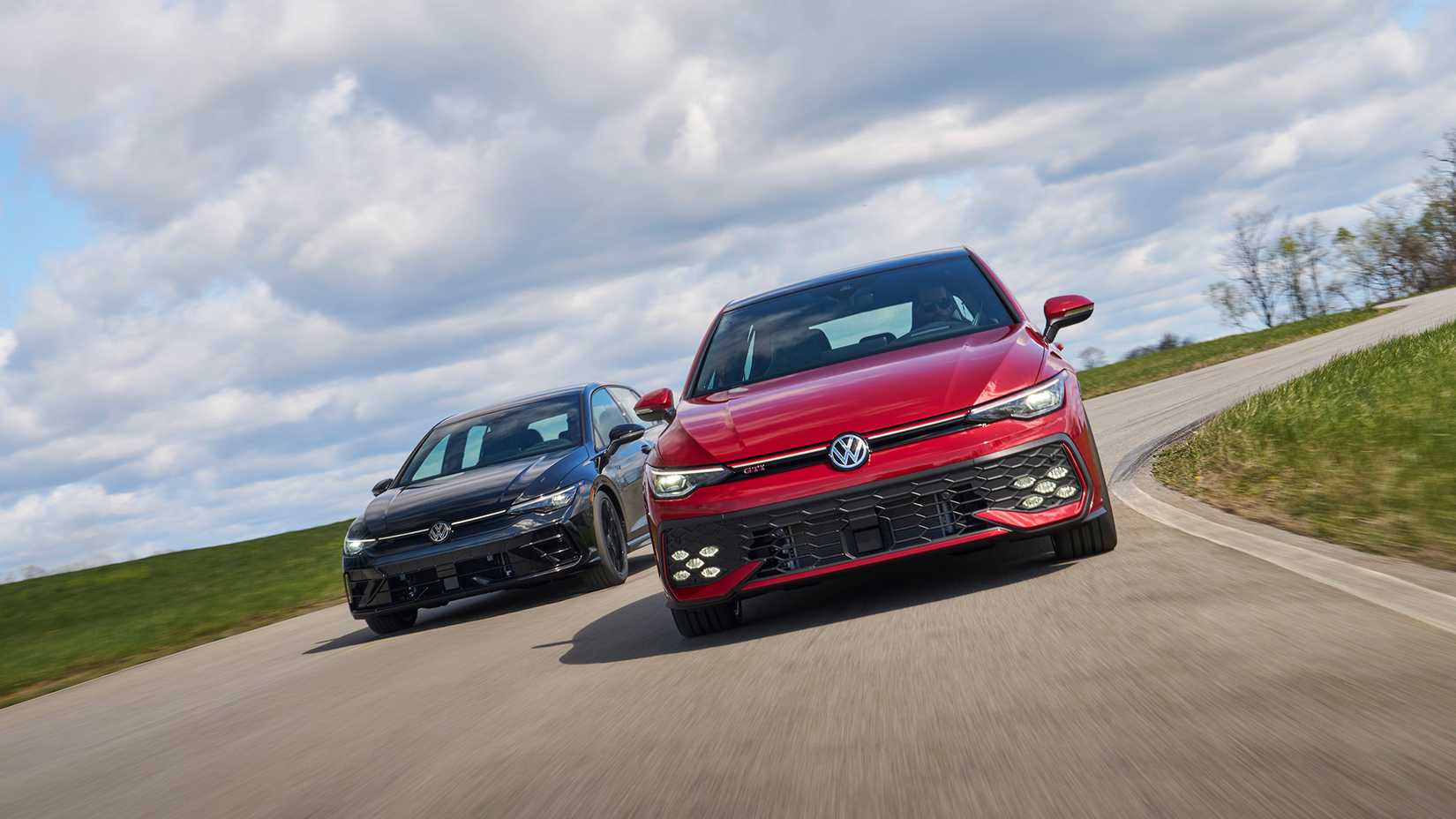 2025 Volkswagen Golf R and Golf GTI Rolling On Track-1