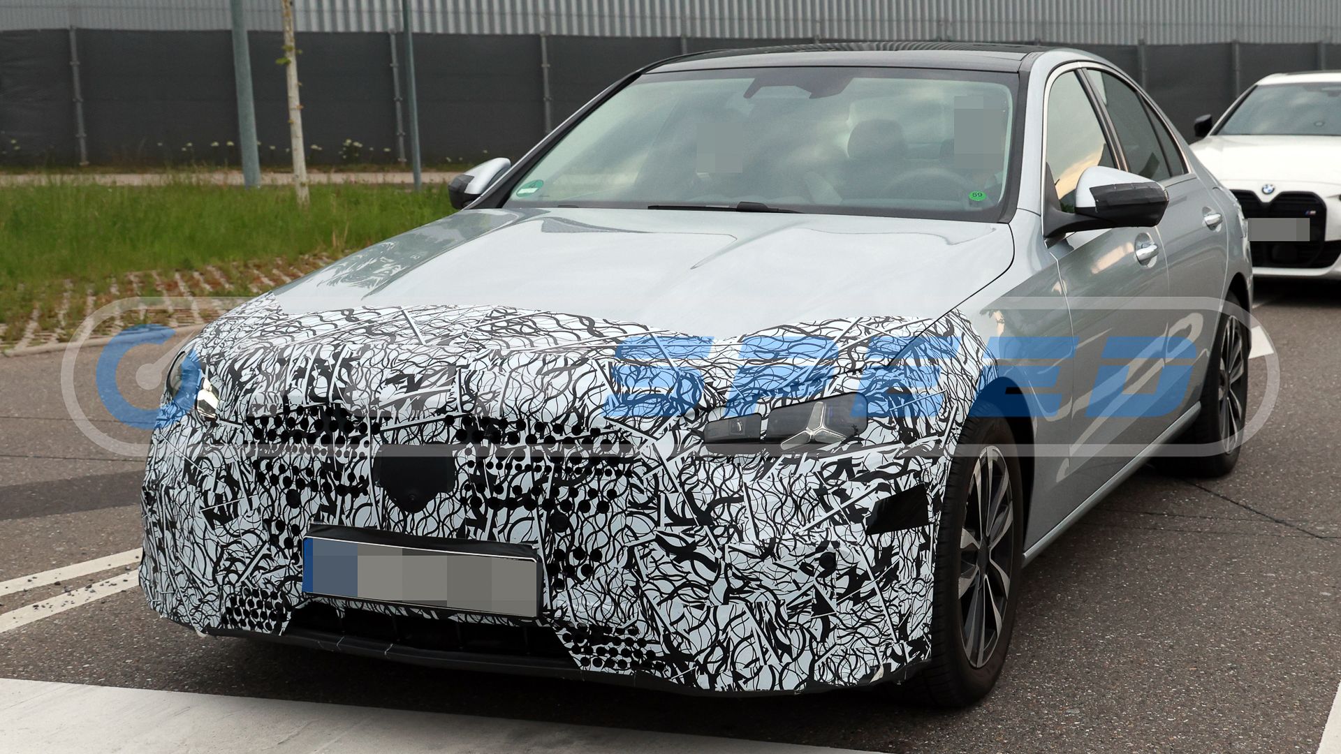 2026 Mercedes C-Class Refresh Spy Shot Front Angle