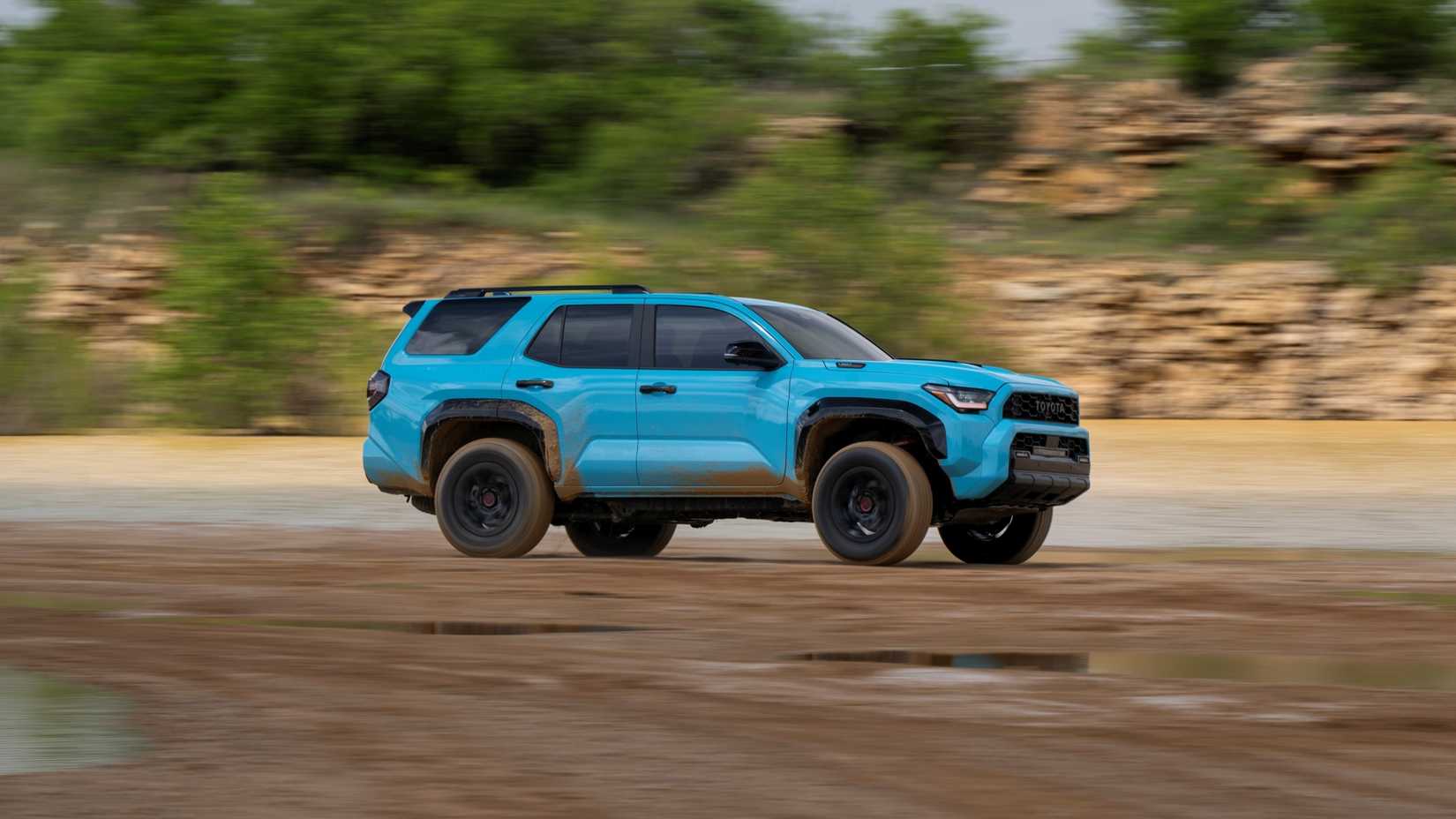 2026 Toyota TRD Pro Wave Maker Blue Paint 4Runner Profile Driving
