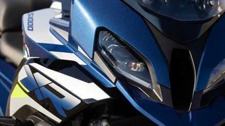 shot of the BMW S 1000 XR headlamps