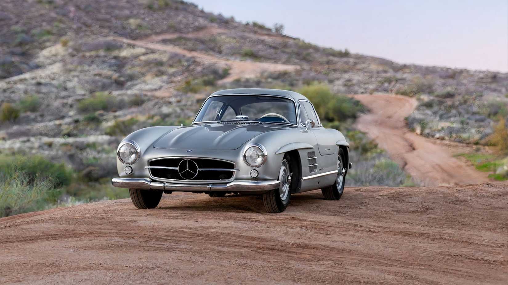 1955 Mercedes-Benz 300SL Alumínio Gullwing, dianteiro 3/4