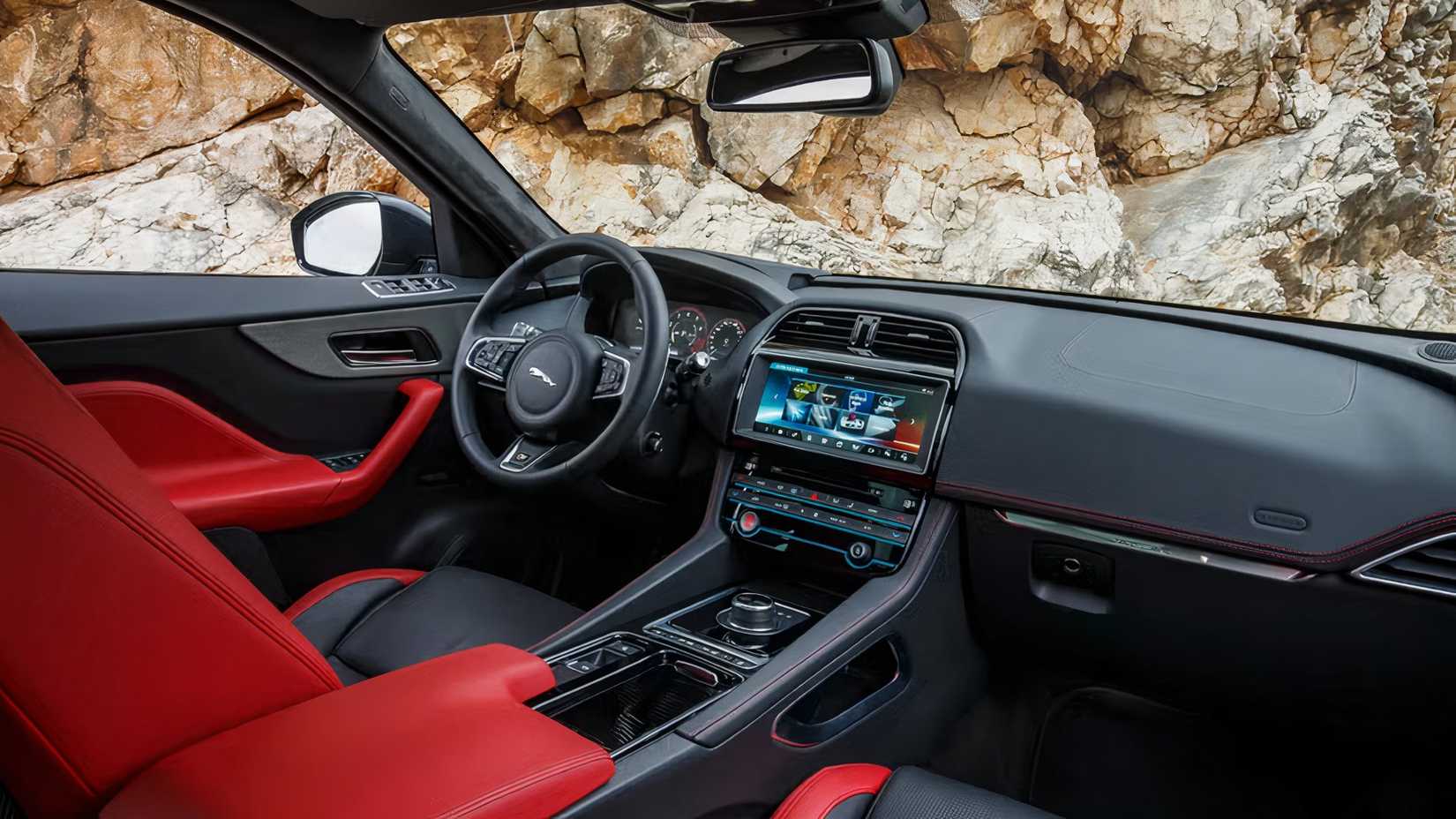2017 Jaguar F-Pace S interior showing front cabin