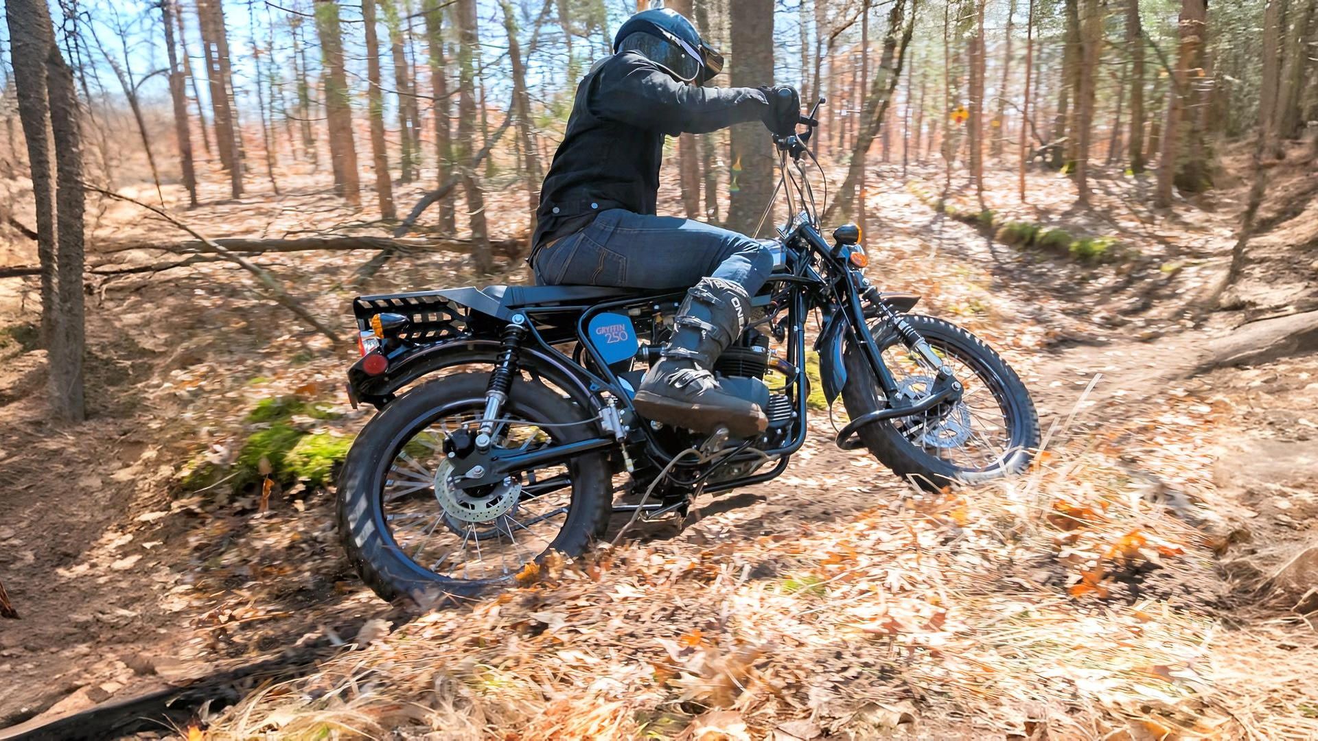 Rider on a 2025 Janus Gryffin 250