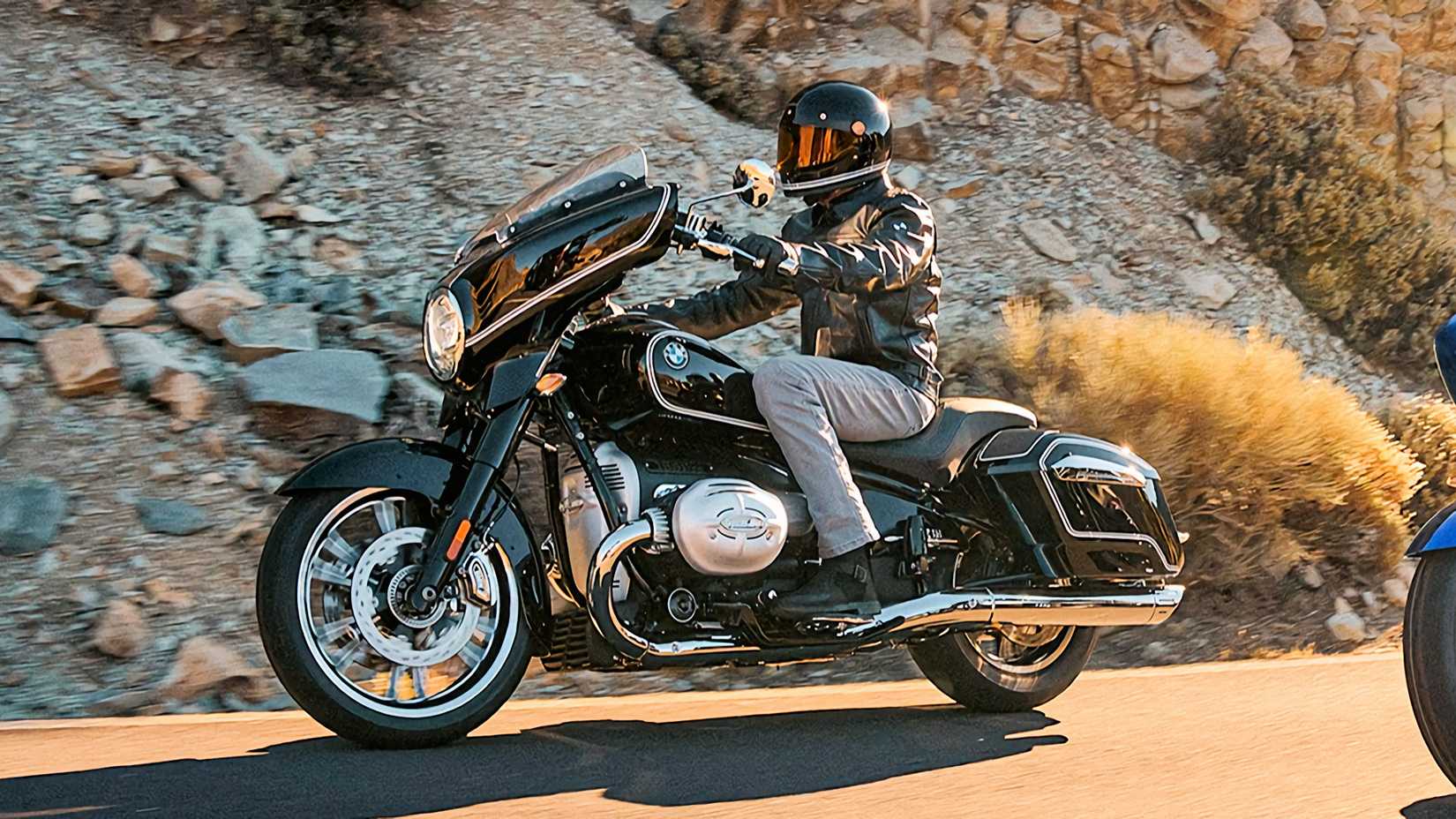 Rider on a 2022 BMW R 18 B Riding In The Hills