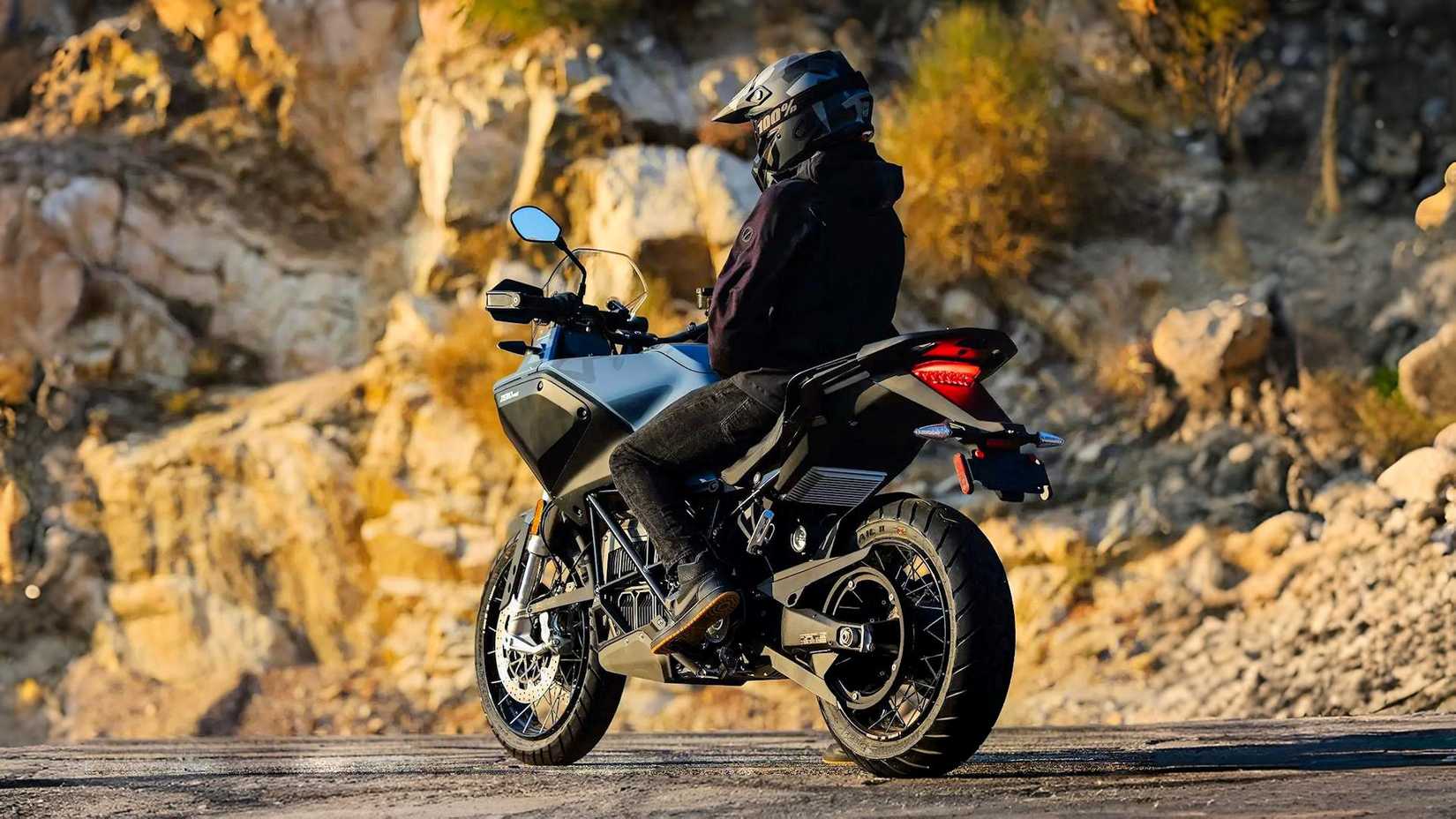 Rider sitting on a 2025 Zero DSR/X