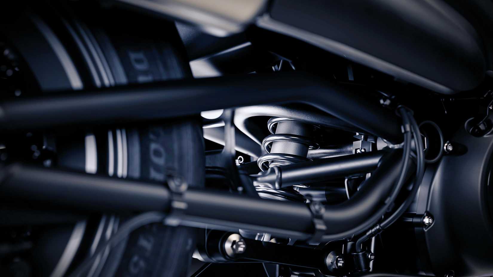 2025 Harley-Davidson Sportster S rear suspension monoshock close-up detail