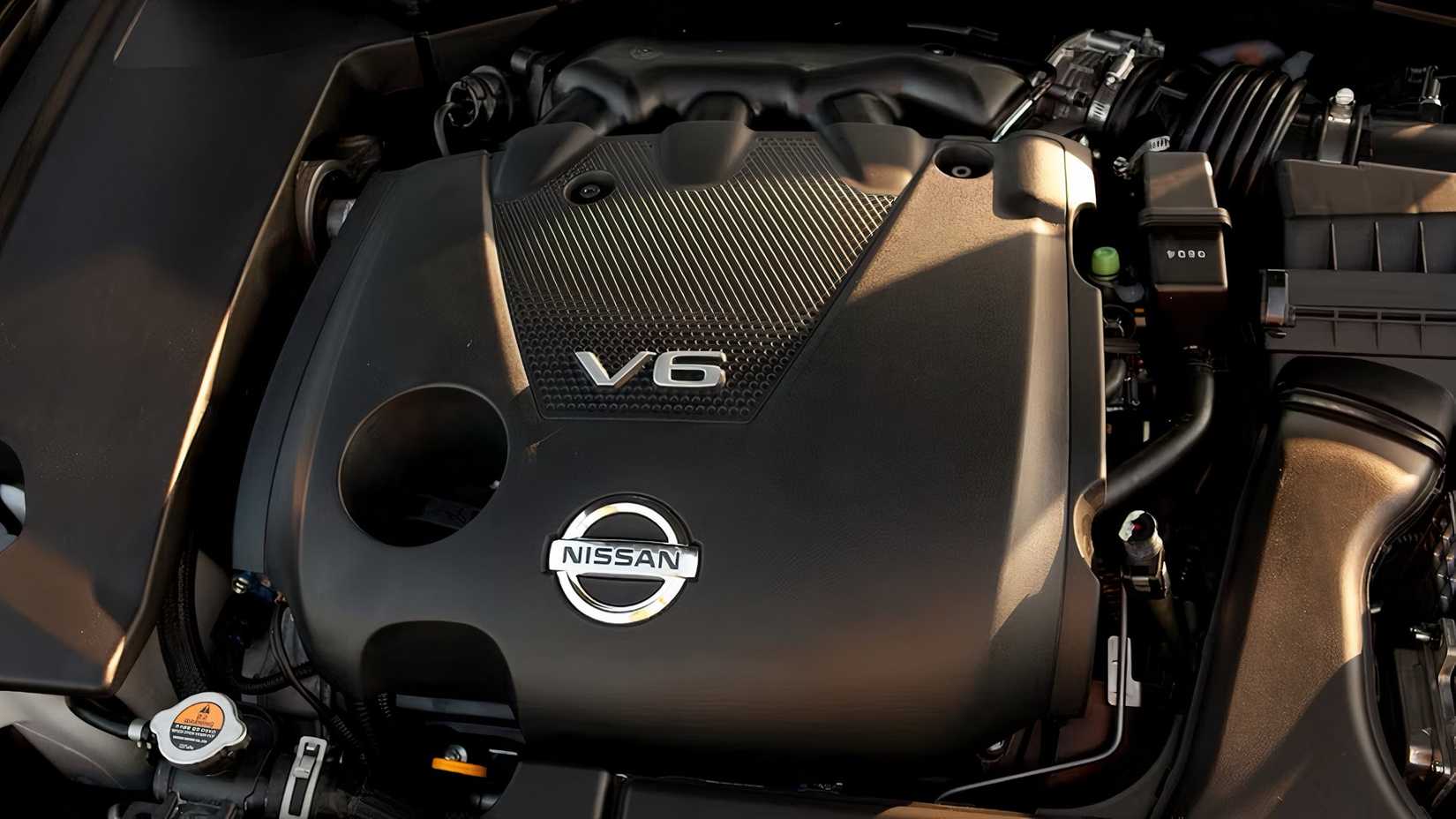 2014 Nissan Maxima engine bay showing V6 engine