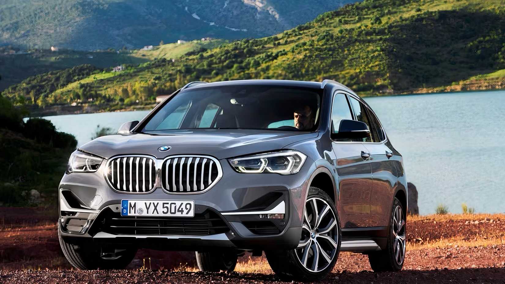 2022 BMW X1 in gray parked off-road