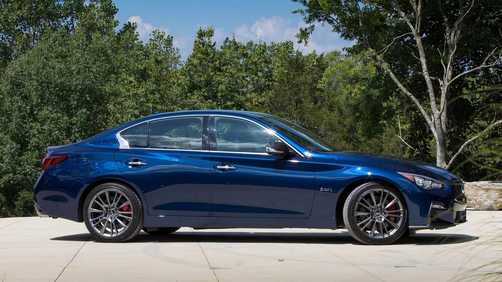 2019 Infiniti Q50 in blue parked