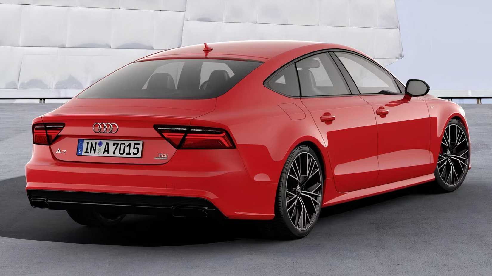 2017 Audi A7 Sportback in red parked in parking lot