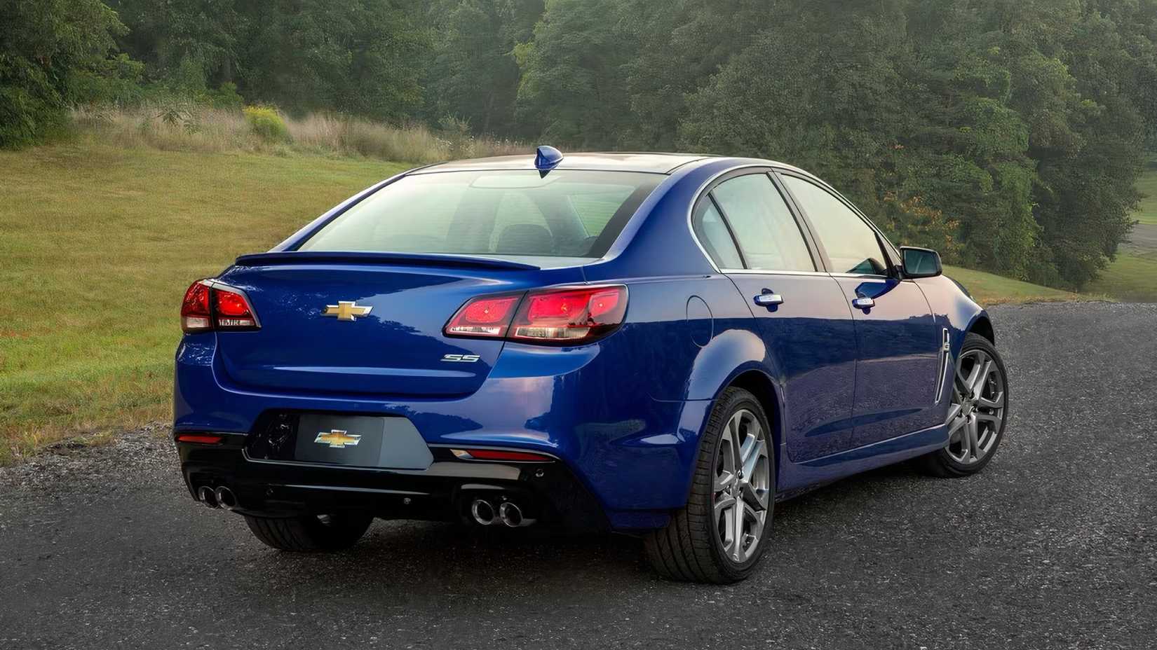 2017 Chevrolet SS in blue parked on country road