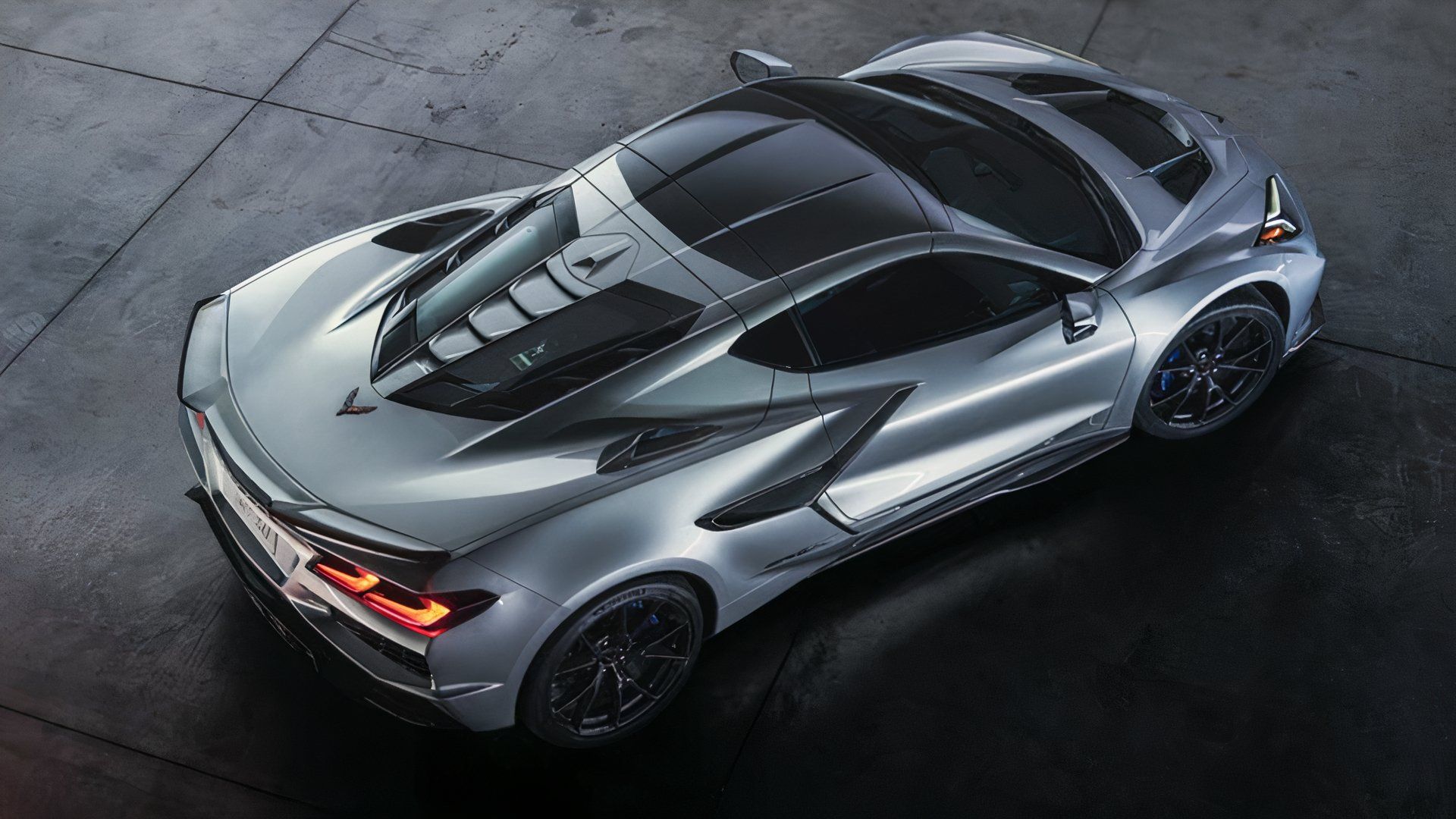 Top view of silver 2026 Chevrolet Corvette ZR1X