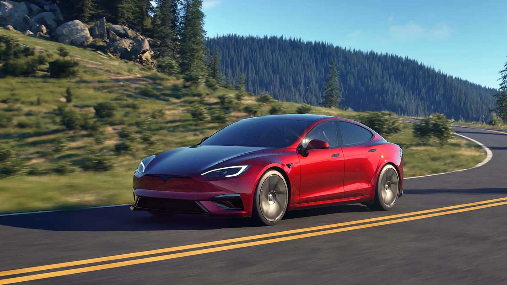 Dynamic shot of the 2026 Tesla Model S