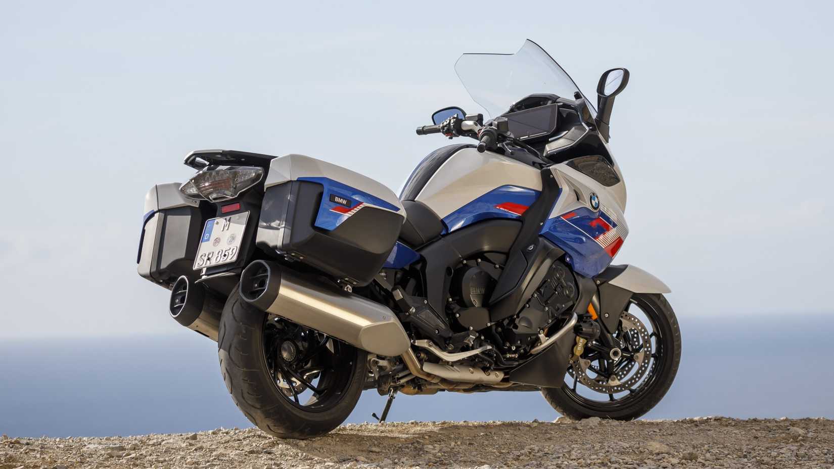 2025 BMW K 1600 GT cinematic shot rear third quarter view