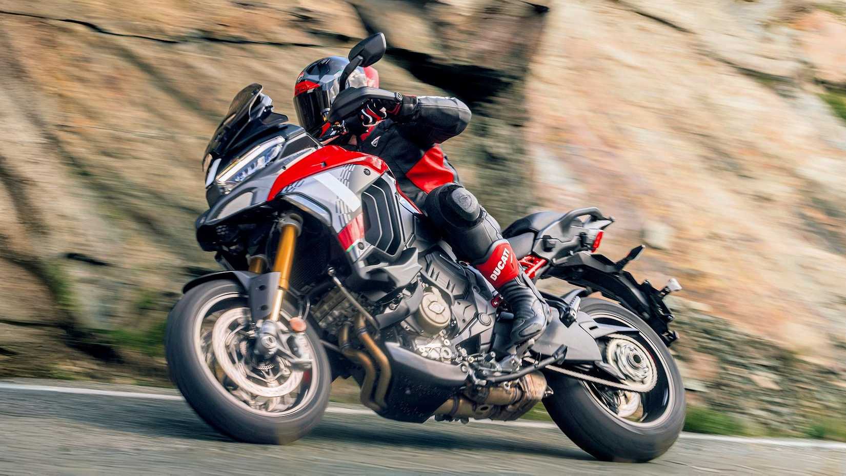Rider on a 2025 Ducati Multistrada V4 Pikes Peak