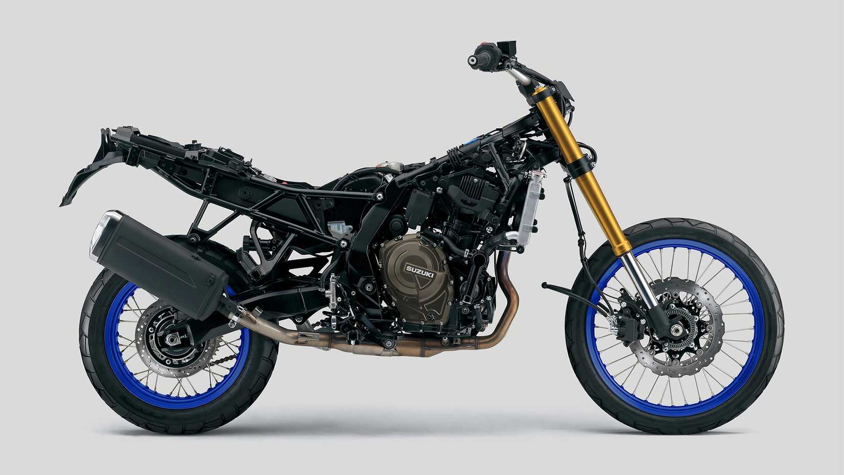 Suzuki V-Strom 800DE com chassi exposto