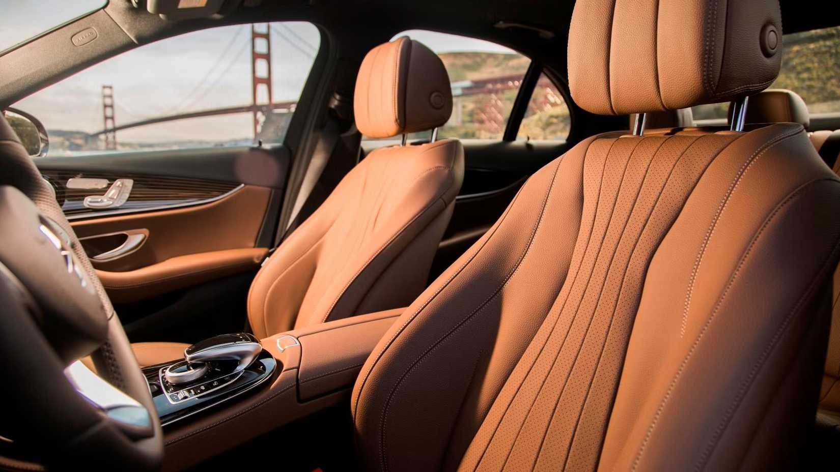 2020 Mercedes E-Class Sedan interior shot showing front seats
