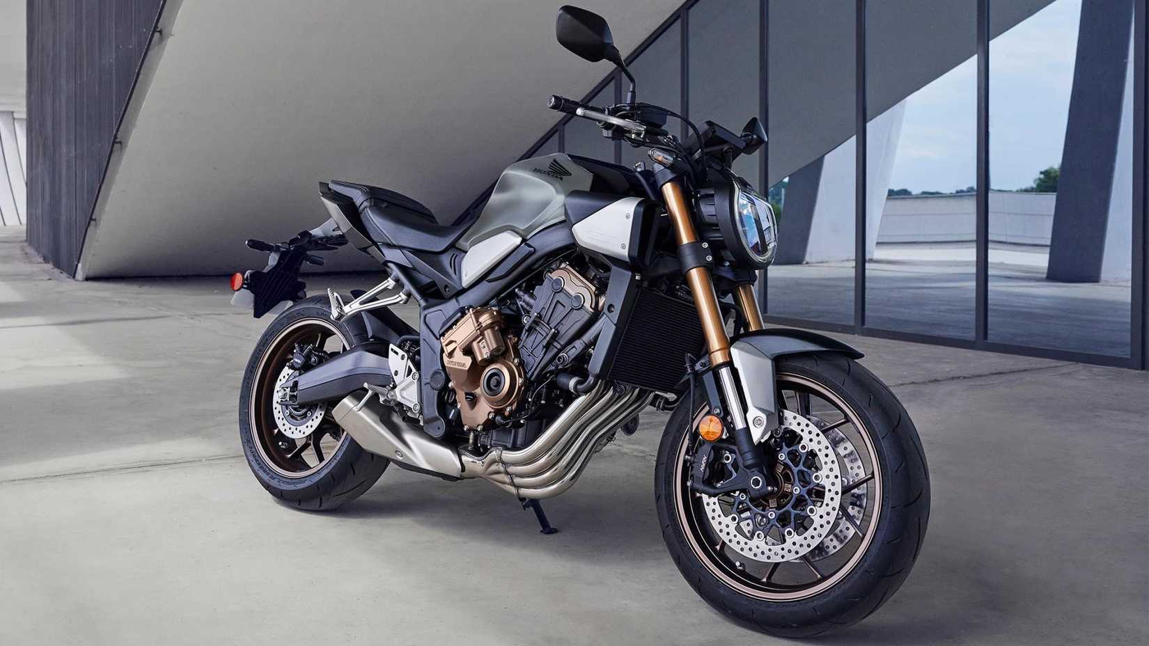 Honda CB650R streetfighter design front third quarter view