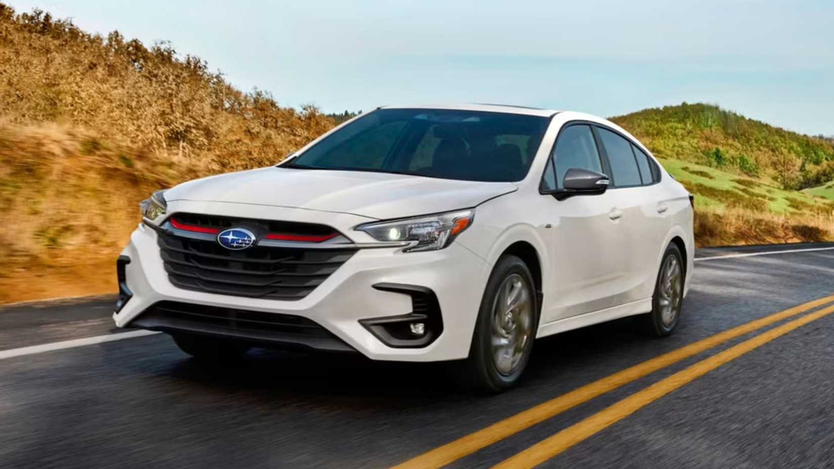 2025 Subaru Legacy in white being driven