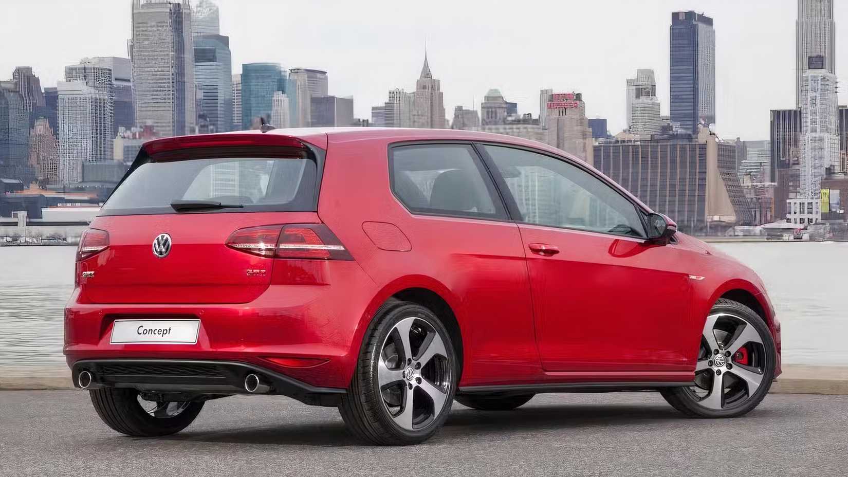2016 Volkswagen Golf GTI traseiro 3/4 tiro estacionado em um estacionamento