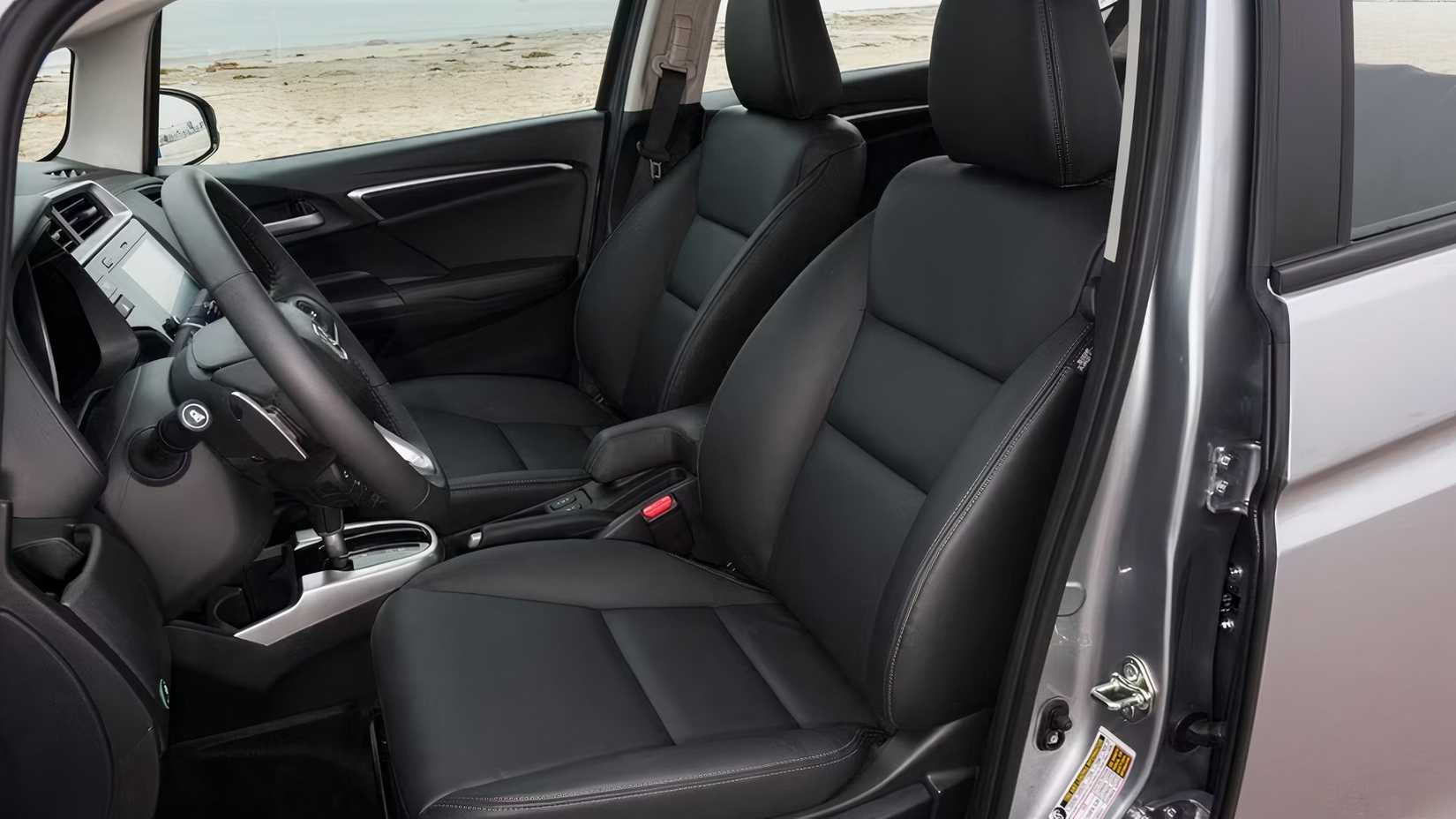 Interior shot of a 2020 Honda Fit showing front seats