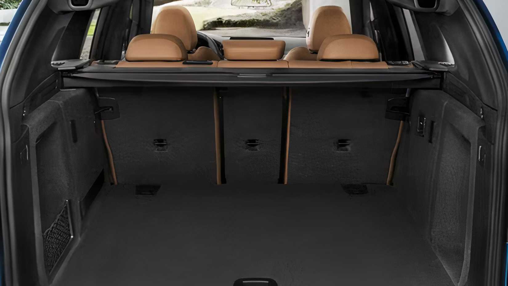 2021 BMW X3 xDrive30e rear shot showing cargo space