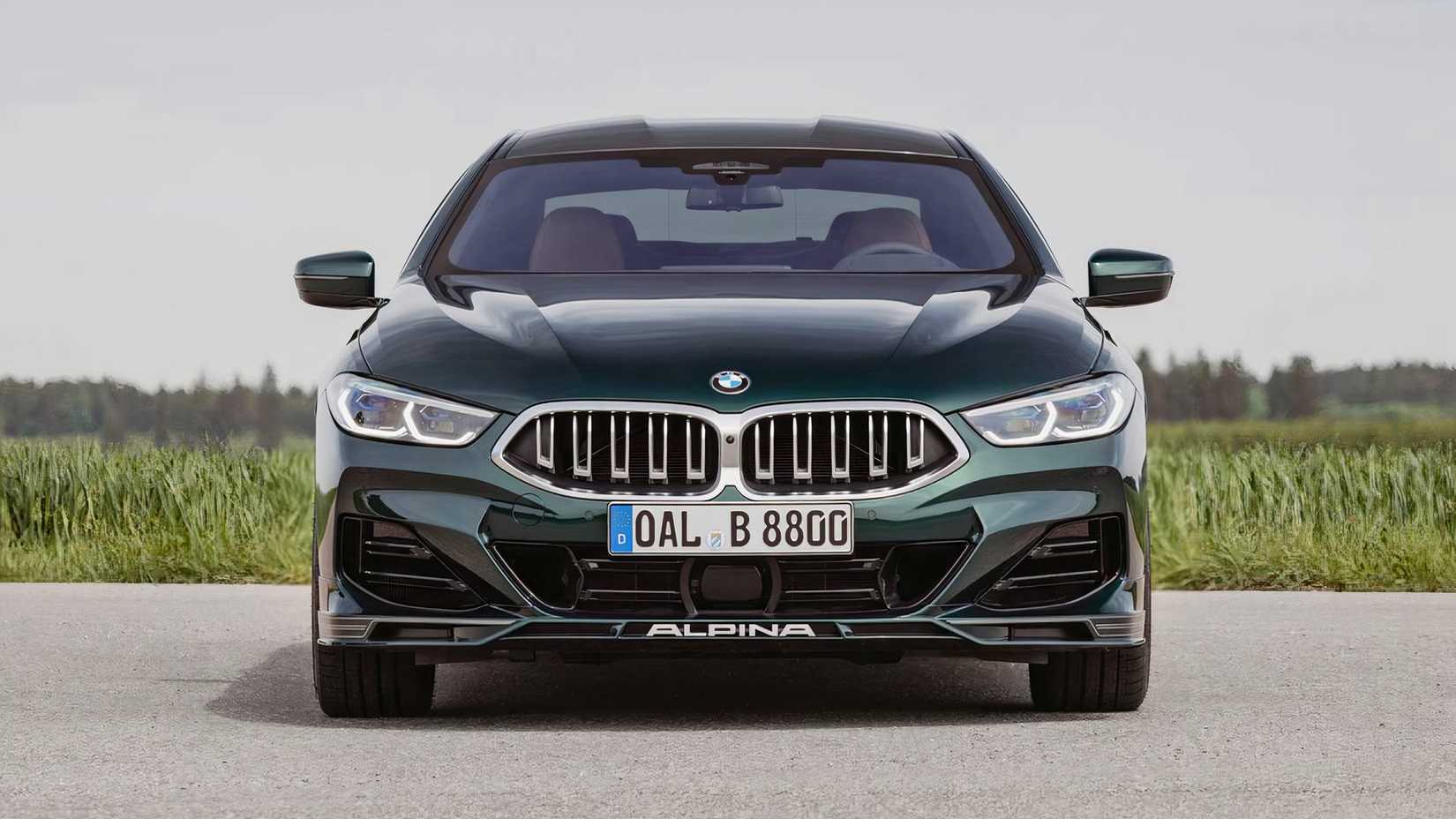 2025 Alpina B8 Gran Coupe in green parked on road