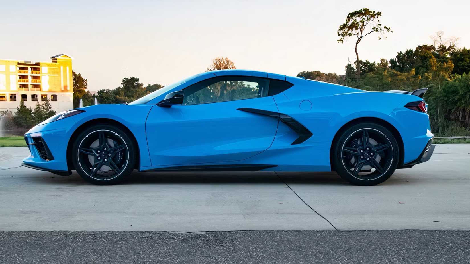 2025 Chevrolet Corvette Stingray in blue parked