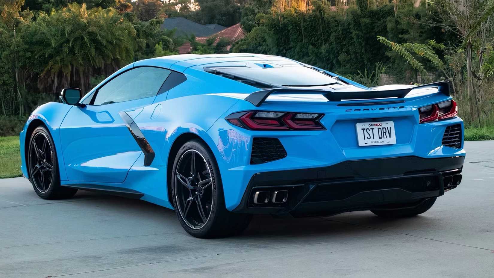 2025 Chevrolet Corvette Stingray in blue parked