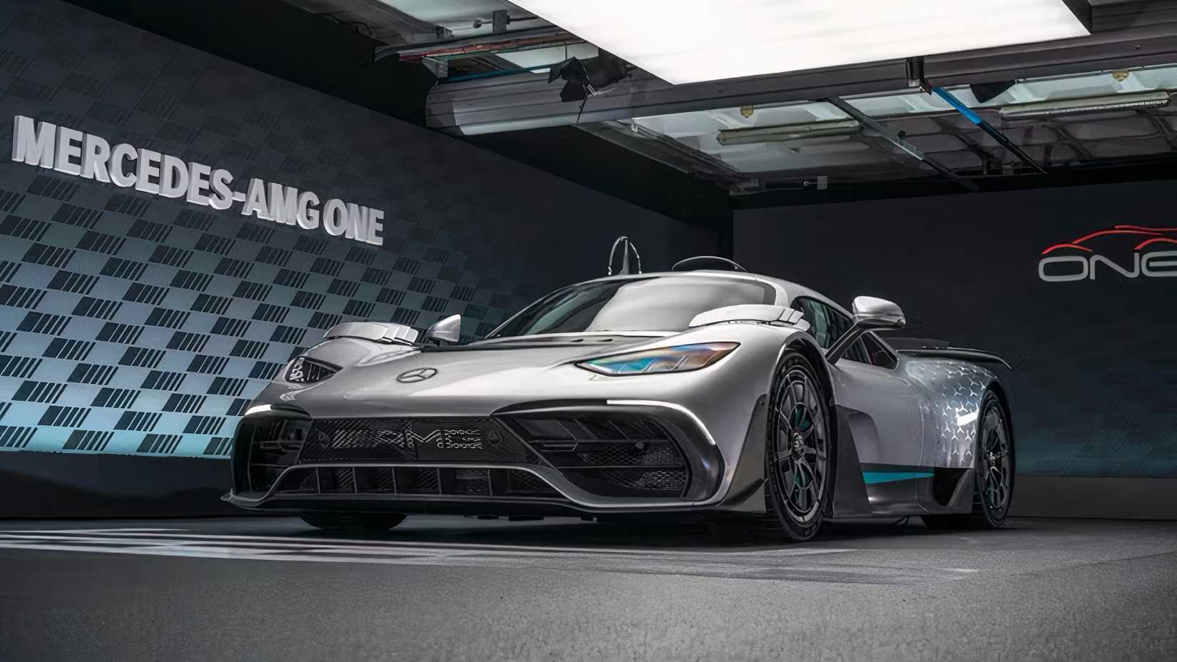 2022M Mercedes-AMG One in silver parked at show