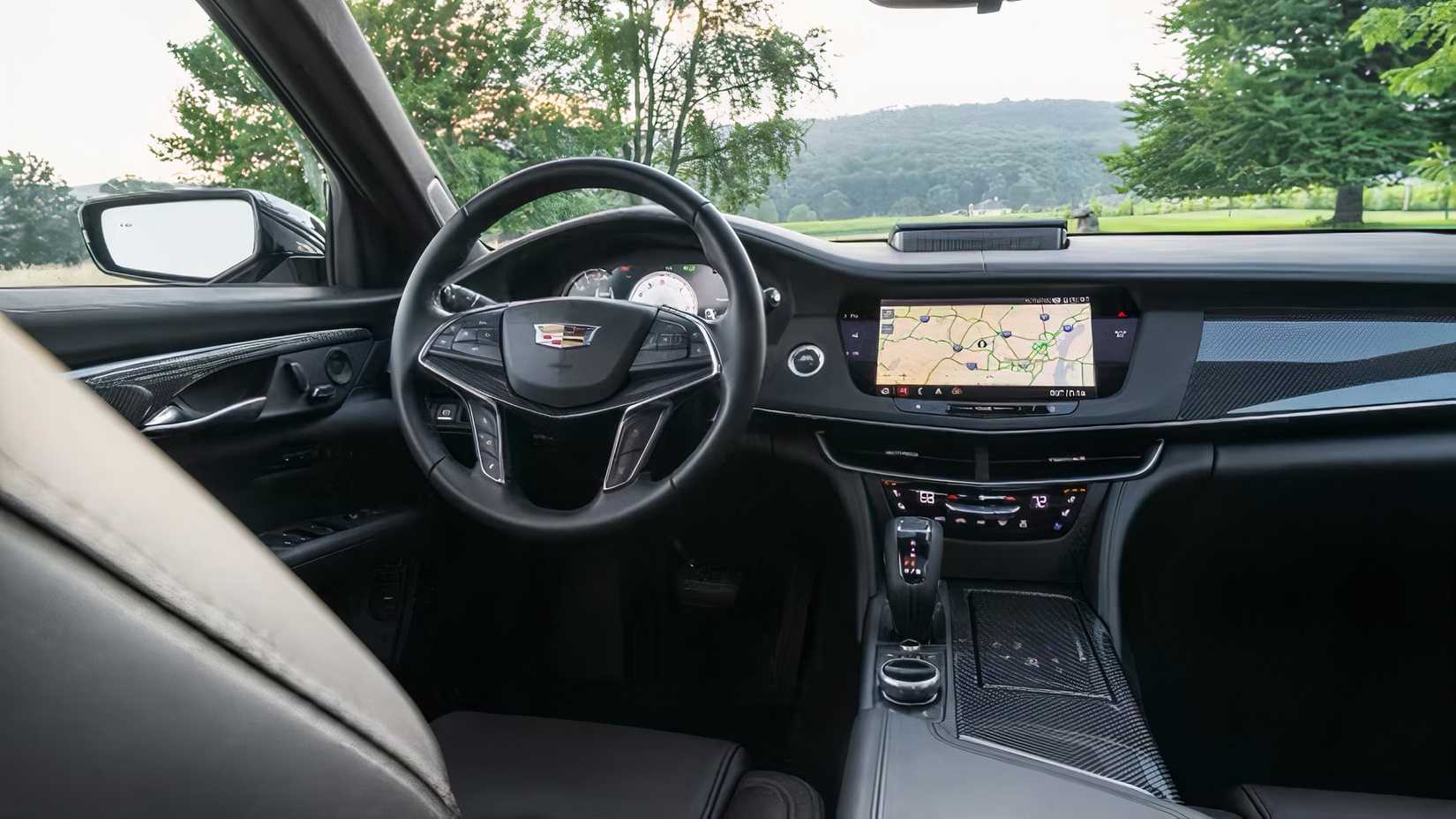 2019 Cadillac CT6-V interior showing front cabin