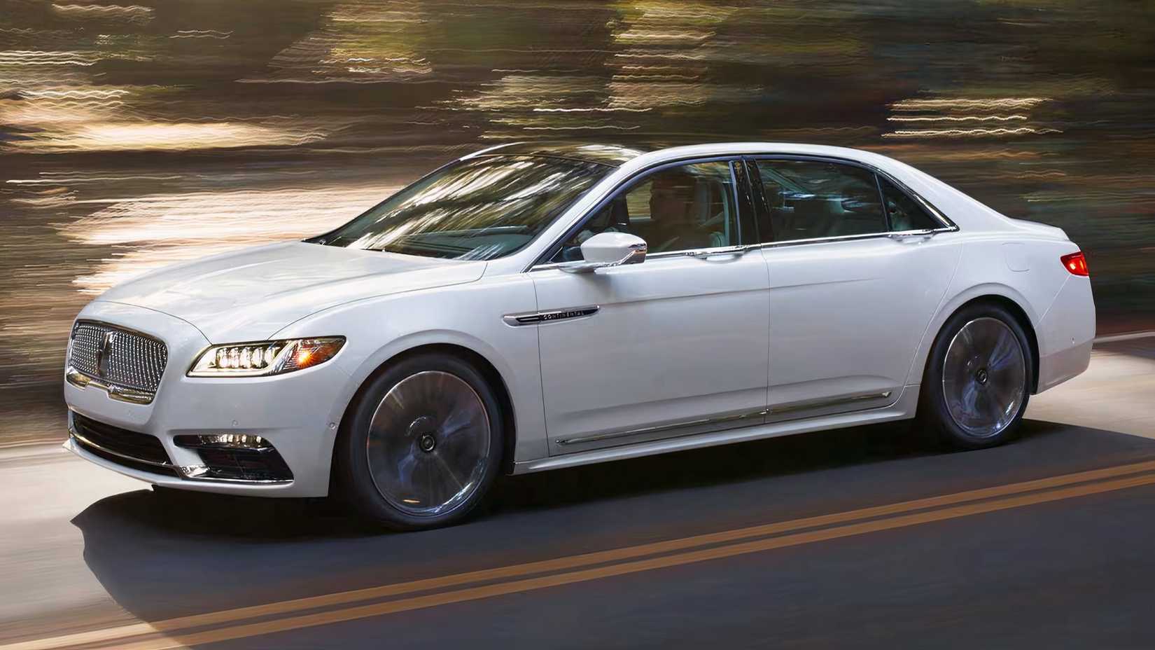 2017 Lincoln Continental Black Label in white driving on road