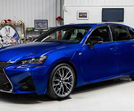 2020 Lexus GS F in blue parked in garage