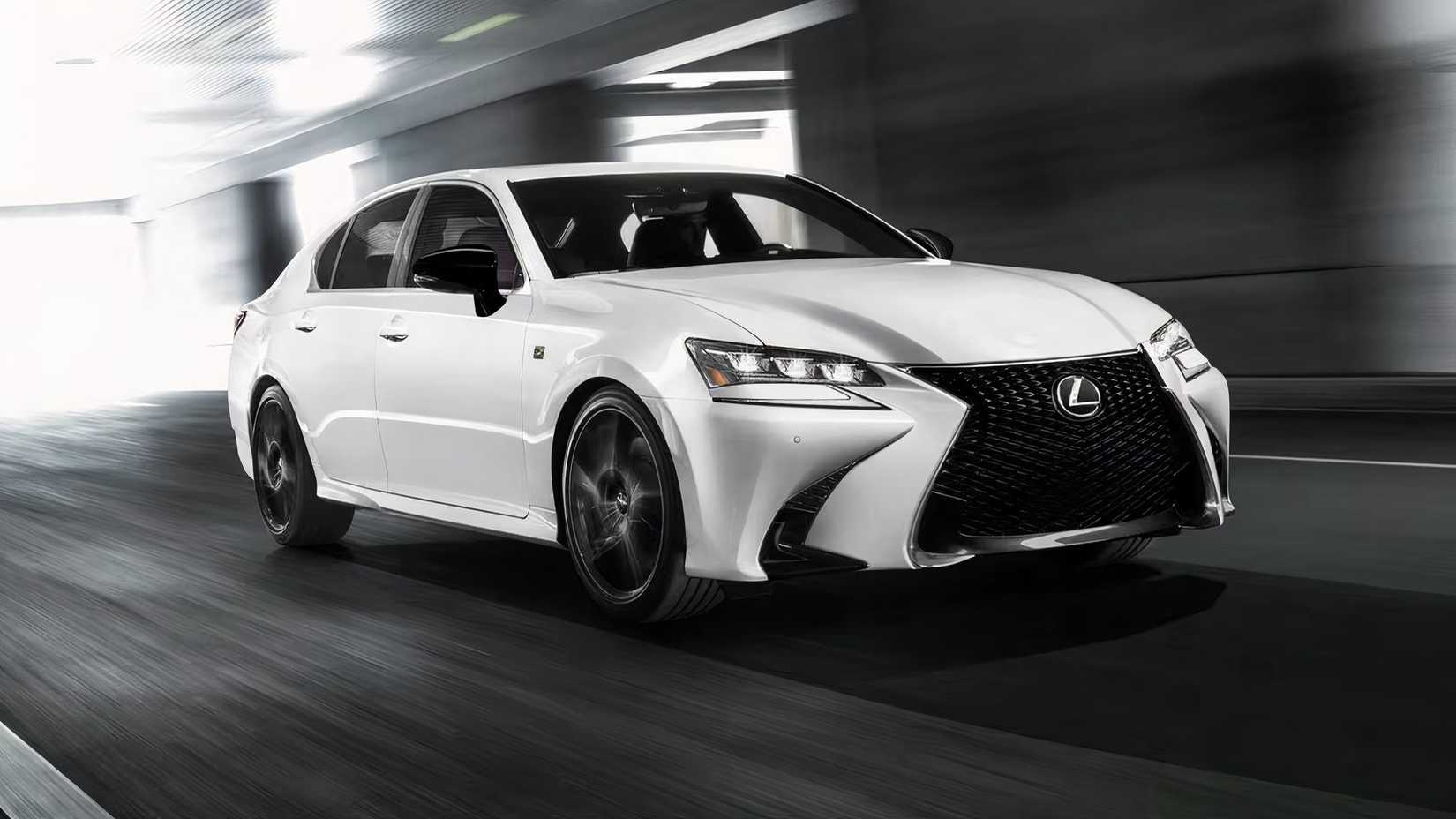 2020 Lexus GS 350 F SPORT in white driving though a tunnel