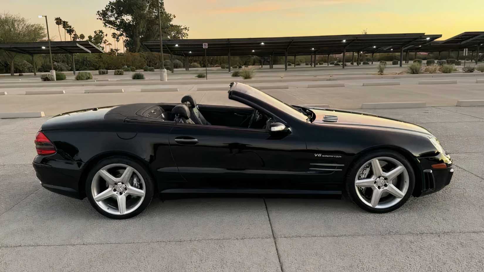 2008 Mercedes-AMG SL55 in black parked in parking lot