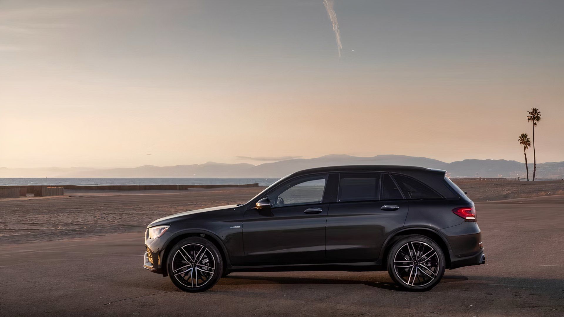 2020 Mercedes-AMG GLC 43 4MATIC in black parked in desert