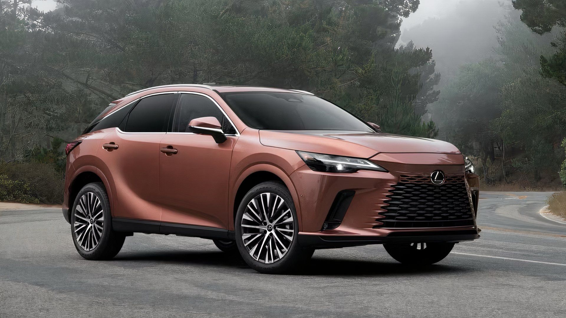 2025 Lexus RX in bronze parked on road