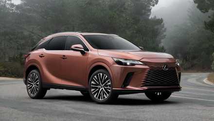 2025 Lexus RX em bronze estacionado na estrada