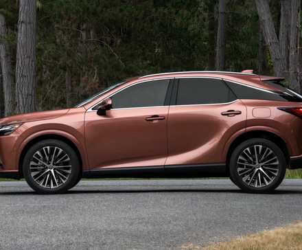 2025 Lexus RX em bronze estacionado na estrada
