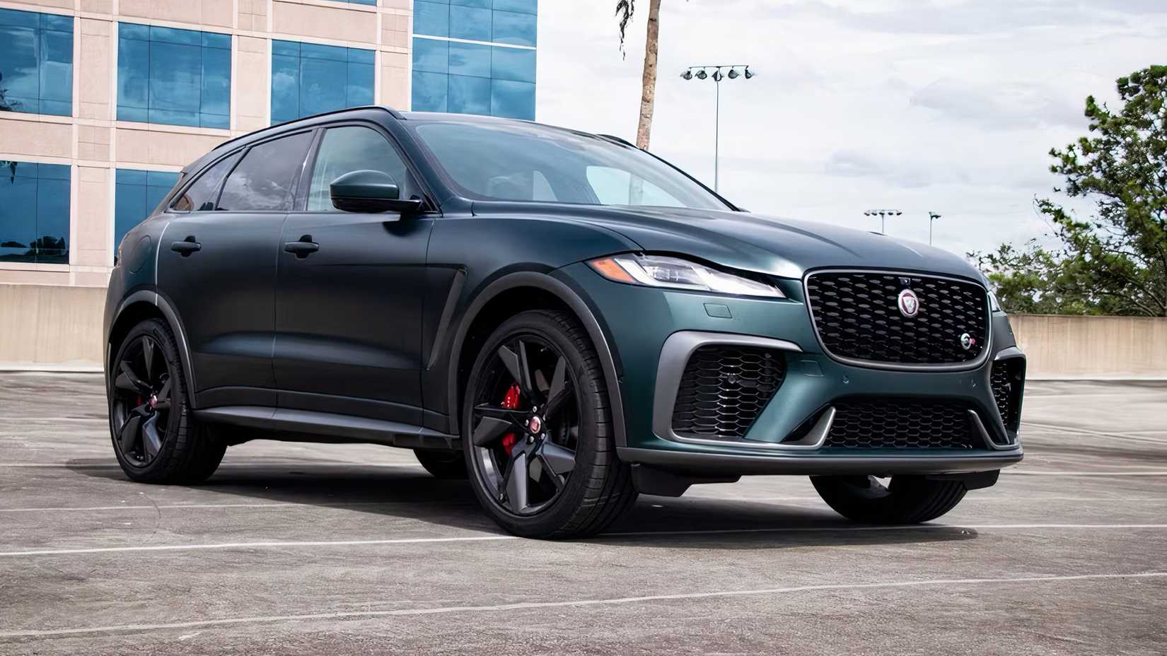 2025 Jaguar F-PACE SVR in green parked in parking lot