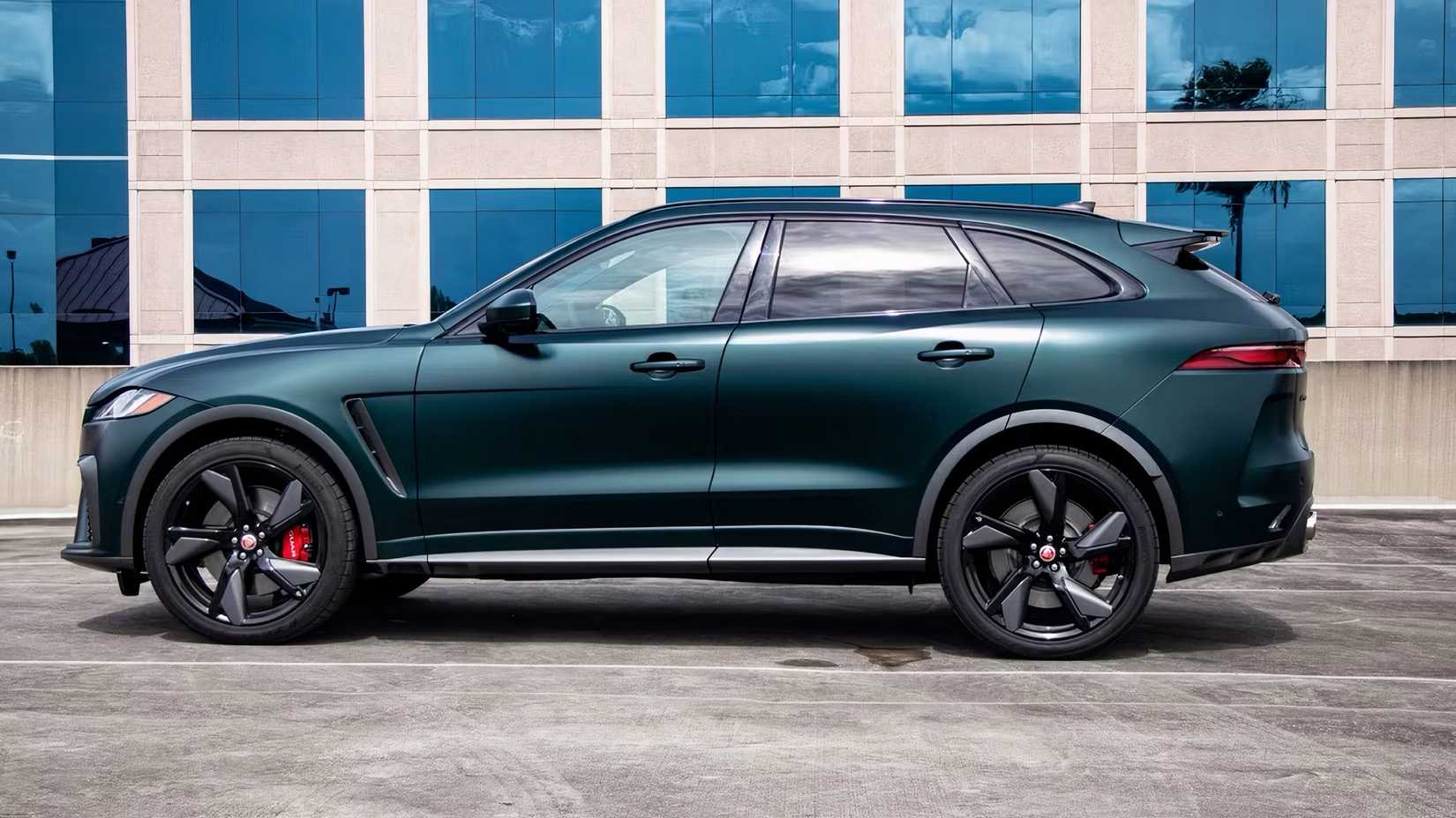 2025 Jaguar F-PACE SVR in green parked in parking lot