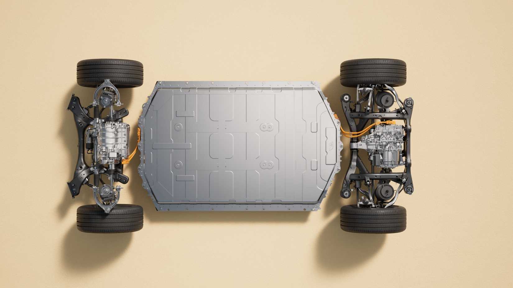 Ariel shot of a Li i8 Electric SUV Battery Pack